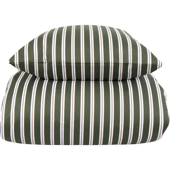 By Night Kingsize sengetøj 240x220 cm - Grøn Stripe