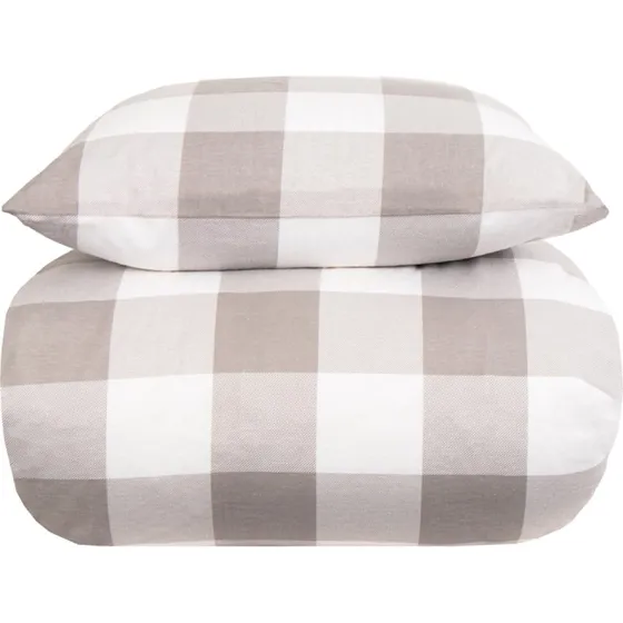 By Night flonel sengesæt 200x220 cm – grå/hvid tern