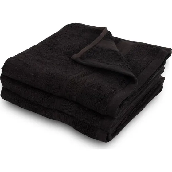 Bambus håndklæde 50x100 cm – Sort, blødt & luksuriøst