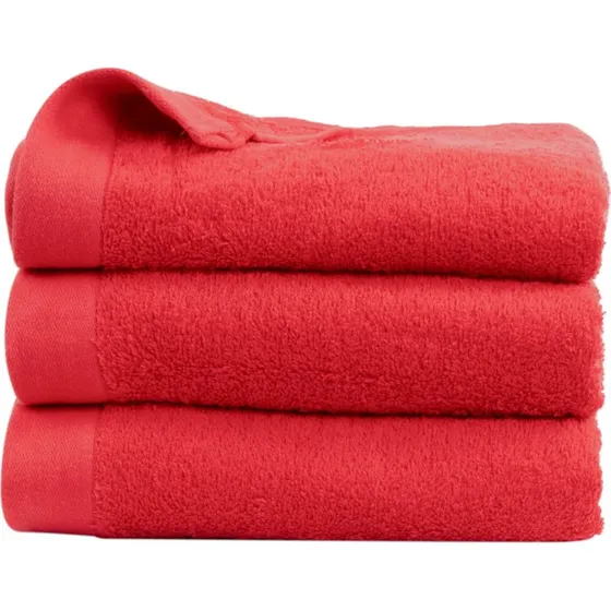 By Borg håndklæde 50x100 cm - Rød Valmue (500 g/m²)