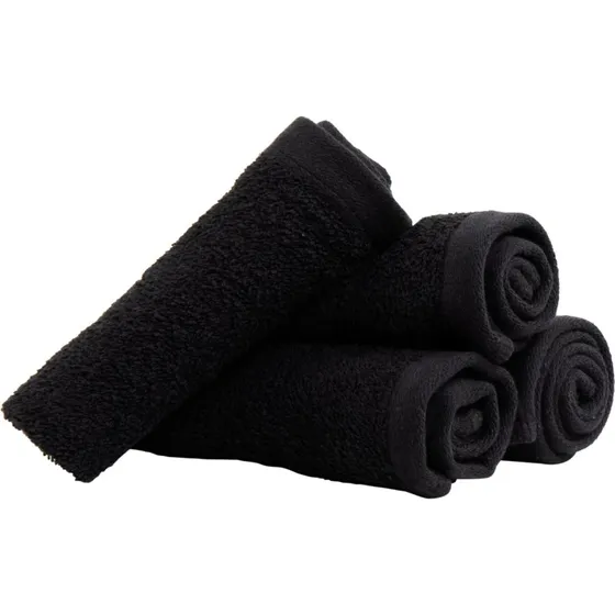 By Borg vaskeklude 4-pak 30x30 cm - 100% bomuld, sort