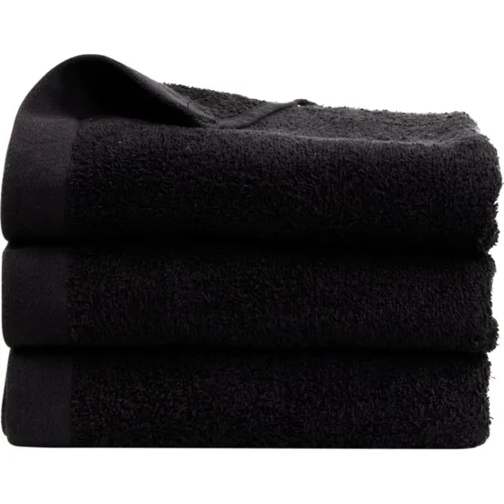 By Borg sort håndklæde 50x100 cm 100% bomuld