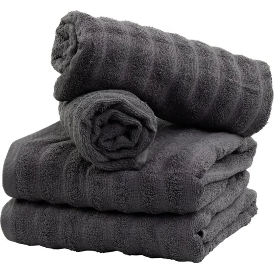 Badehåndklæder 2 stk 70x140 cm mørkegrå – 100% kæmmet bomuld