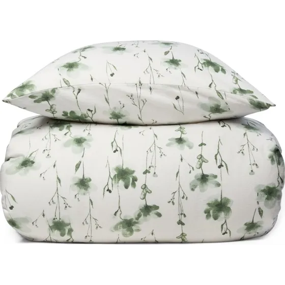 By Night Flonel kingsize sengetøj 240x220 Flower Green