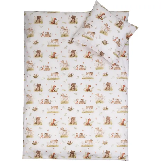 Baby sengetøj 70x100 cm – hjorte & bjørne, 100% bomuld