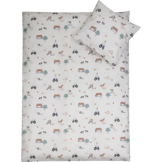 Junior sengetøj 100x140 cm – Bondegård i 100% bomuld