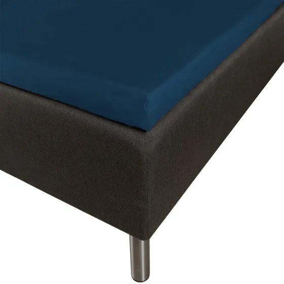 Kuvertlagen 70x200 100% bomuldssatin 8 cm – Blå