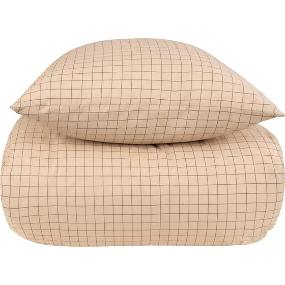 Nordstrand Home sengesæt 200x220, 100% bomuld – sand ternet