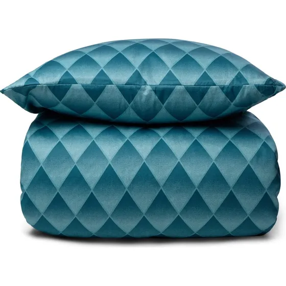 By Night bomuldssatin sengesæt 240x220 Harlekin blå