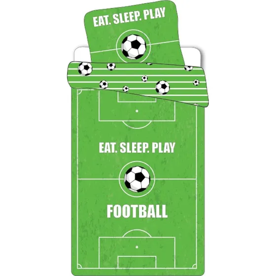 Fodbold sengetøj 140x200 cm – vendbart bomuldssæt