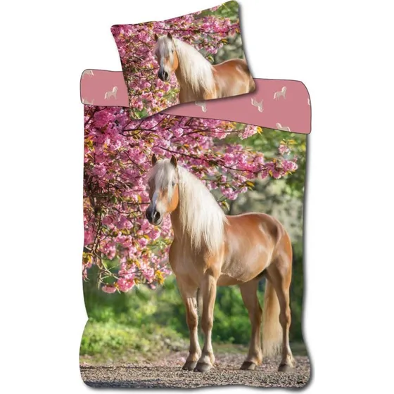 Junior sengetøj 100x140 cm – vendbart hestemotiv