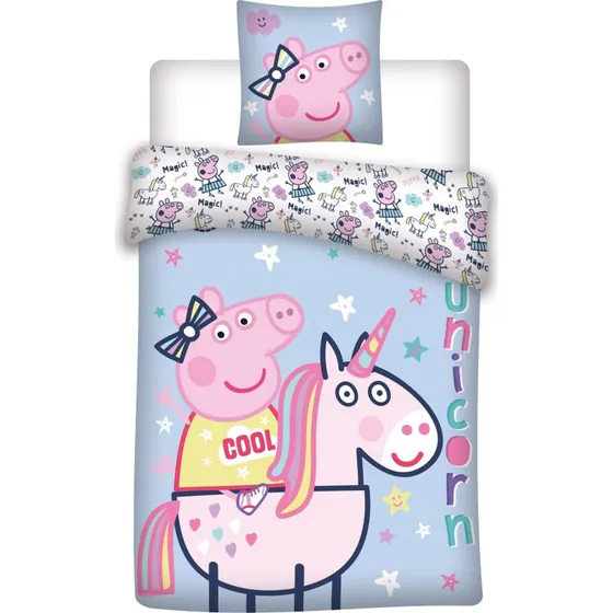 Gurli Gris sengetøj 150x210 cm – Gurli Gris & Enhjørning, 100% bomuld