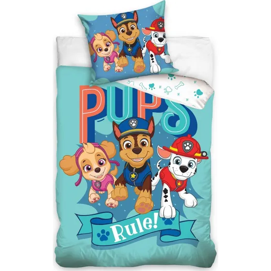 Paw Patrol sengesæt 150x210 cm – Pups Rule! 100% bomuld