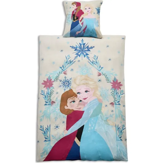 Frost sengesæt 140x200 cm – Anna & Elsa, 100% bomuldsflonel