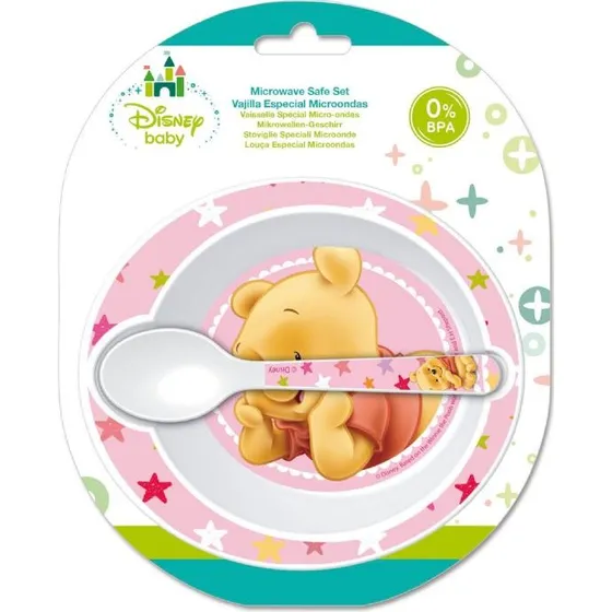 Peter Plys spisesæt 2 dele – lyserød, BPA-fri