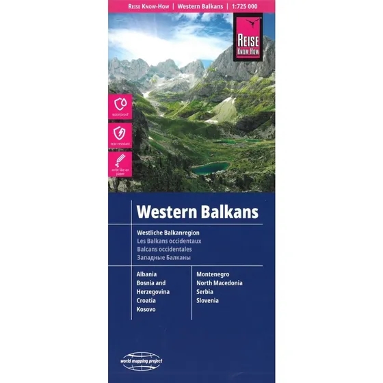 Reise Know-how Western Balkans - Vejrbestandigt landkort (Engelsk)