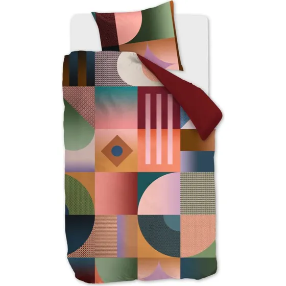 Økologisk bomuldssatin sengesæt 140x200 Robbinson Multi
