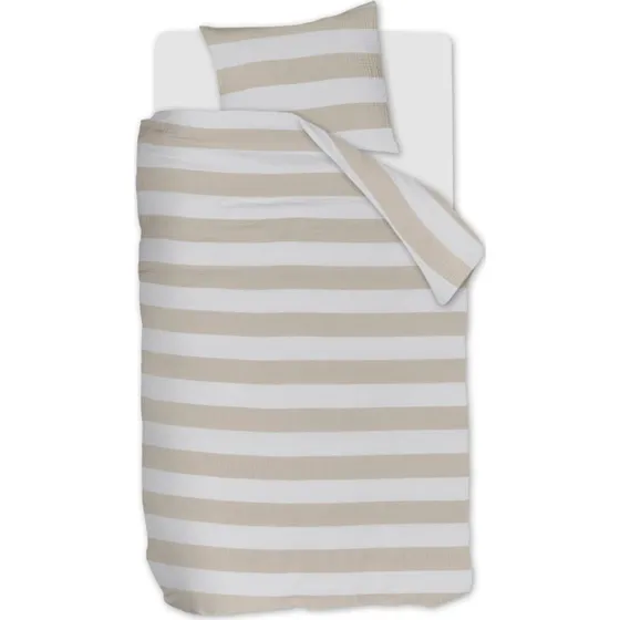 Riviéra Maison Striped Sand sengesæt 140x200 - Musselin