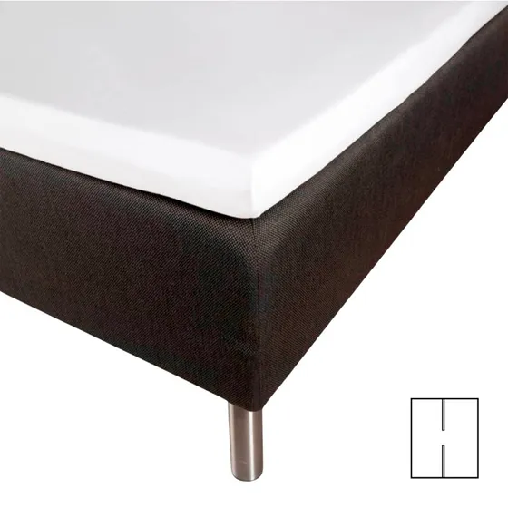 Kuvertlagen H-split 180x210 cm – 100% bomuldssatin, hvid