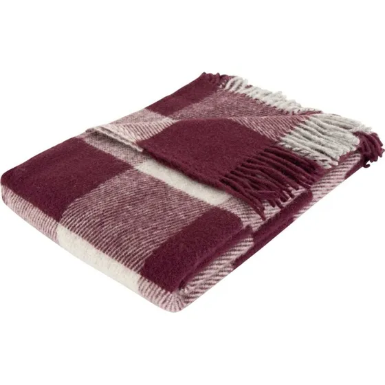 Uldplaid Pepita Blomme 130x200 cm – 100% norsk uld