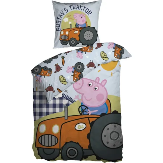 Økologisk Gustav Gris sengetøj 140x200 cm - traktor