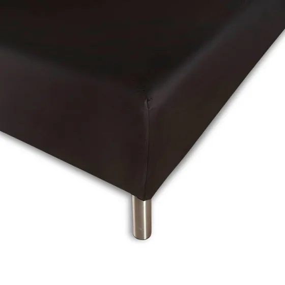 Stræklagen 140x210 cm Sort – 100% Bomuld (45 cm)