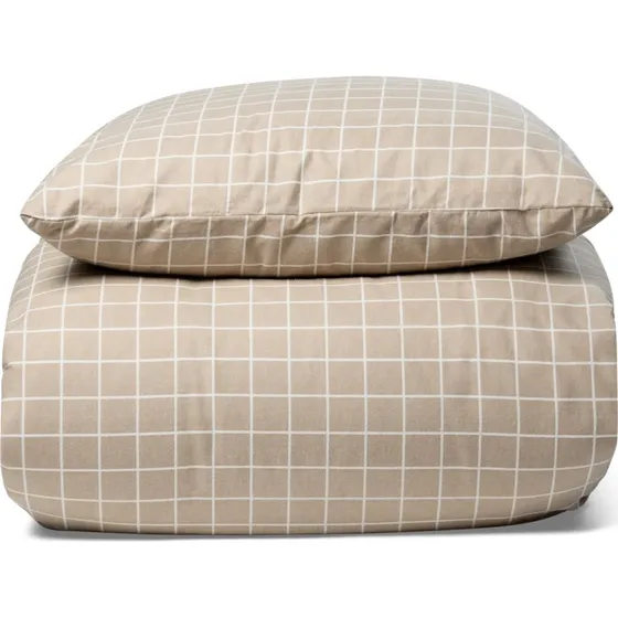 Nordstrand Home flonel sengetøj 140x200 - ternet beige