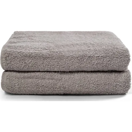 Håndklæder 2 stk 50x100 cm - Lysegrå, 100% bomuld