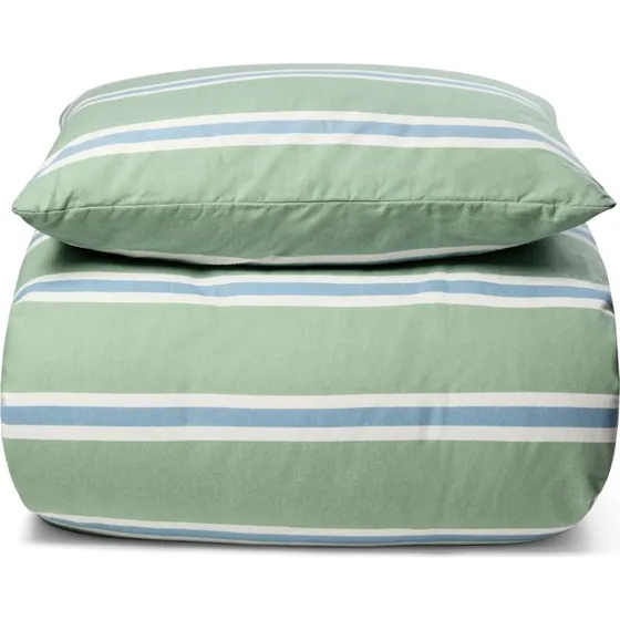 Nordstrand Home flonel sengesæt 140x220 grøn stribet