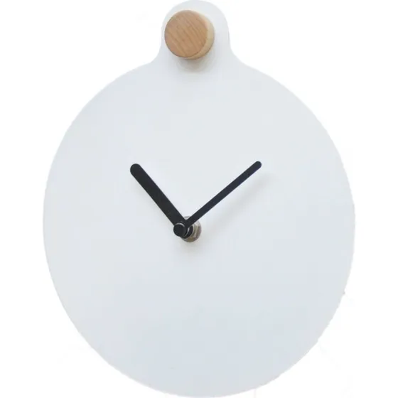 Turiform Urban vægur Ø18 cm – hvid med træknop