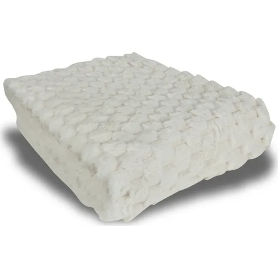 Nordstrand Home plaid i fake fur 135x190 cm - hvid