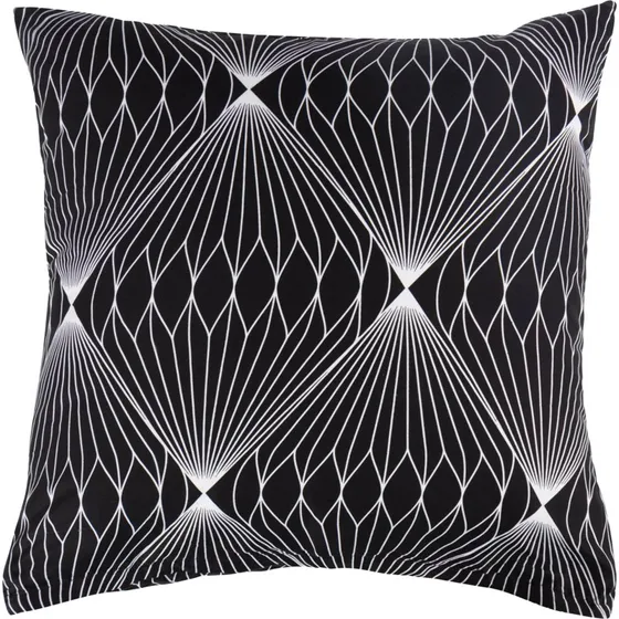 Pudebetræk 60x63 cm Diamond - Sort/hvid mikrofiber