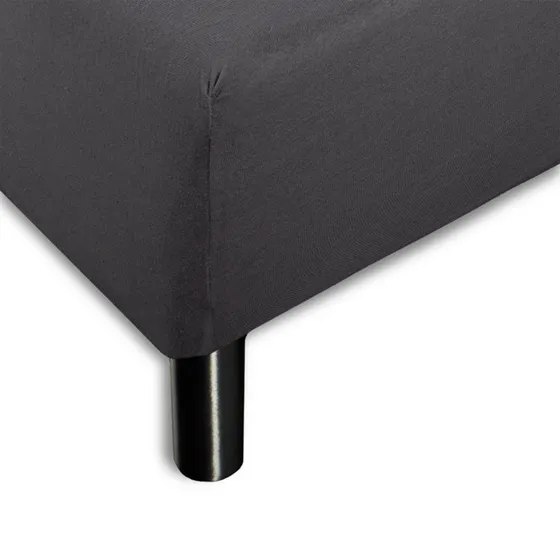 Stræklagen 90x200 cm Antracit - 100% Bomuld (40 cm)