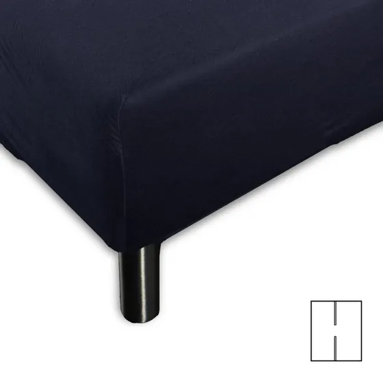 Splitlagen H-split 180x200 cm - Mørkeblå, 100% bomuld