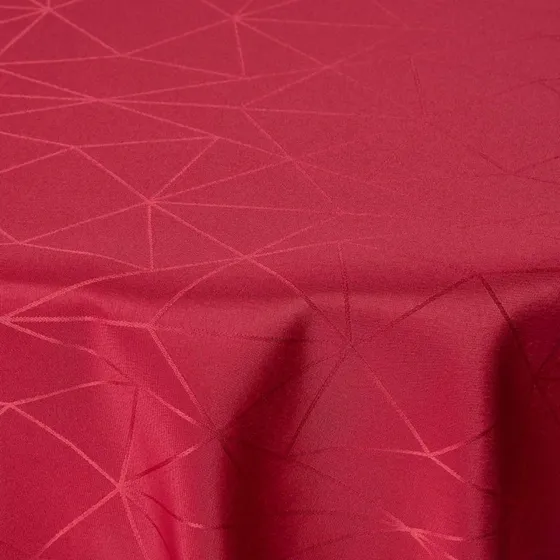 Rund rød damask juledug Ø230 cm - Nordstrand Home