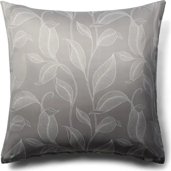 Satin pudebetræk 60x63 cm - Sand med blade