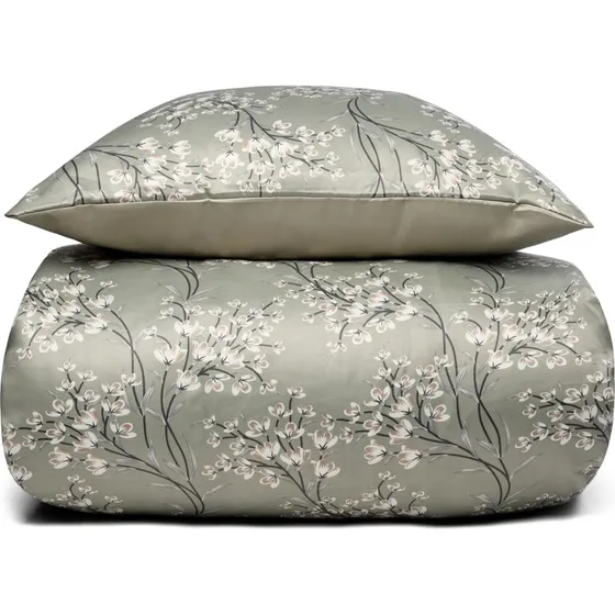 IN Style dobbelt sengetøj 200x220 - grønt vendbart satin