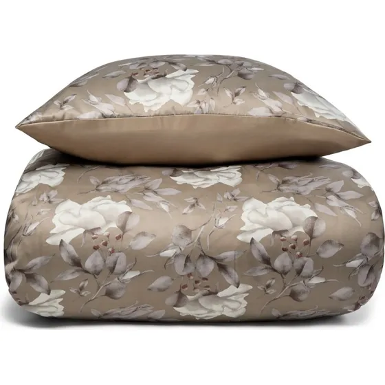 IN Style dobbelt sengesæt 200x220 cm - brun, vendbar satin