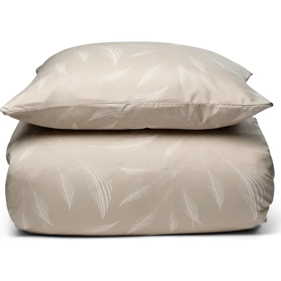 IN Style microfibre sengesæt 140x200 cm - Beige med blade