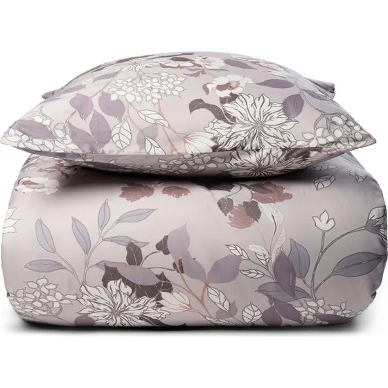 Brunt blomstret microfiber sengesæt 140x200 cm – IN Style