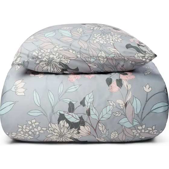 IN Style blomstret kingsize sengesæt 240x220 cm - støvet blå