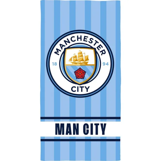 Manchester City badehåndklæde 70x140 cm – 100% bomuld