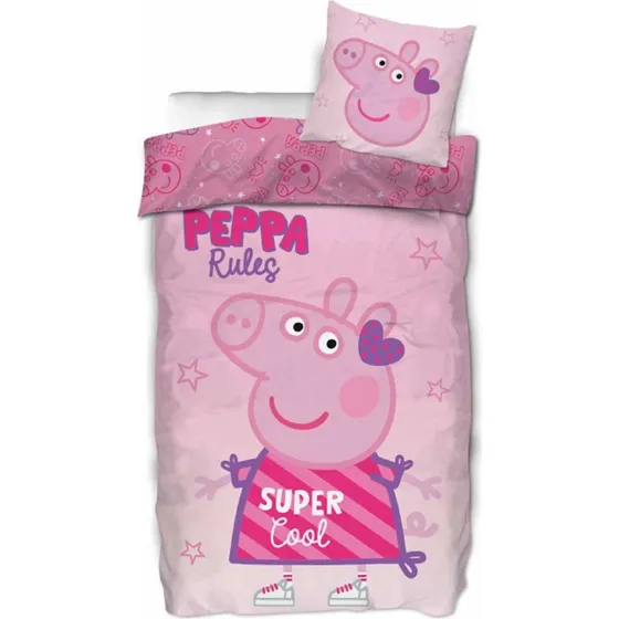 Gurli Gris sengetøj 140x200 cm - Peppa Rules, 100% bomuld