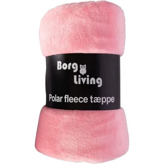 Borg Living fleece tæppe 150x200 cm - Lyserød