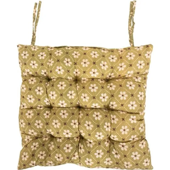 Stolehynde 35x35x6 cm - Grøn med blomster