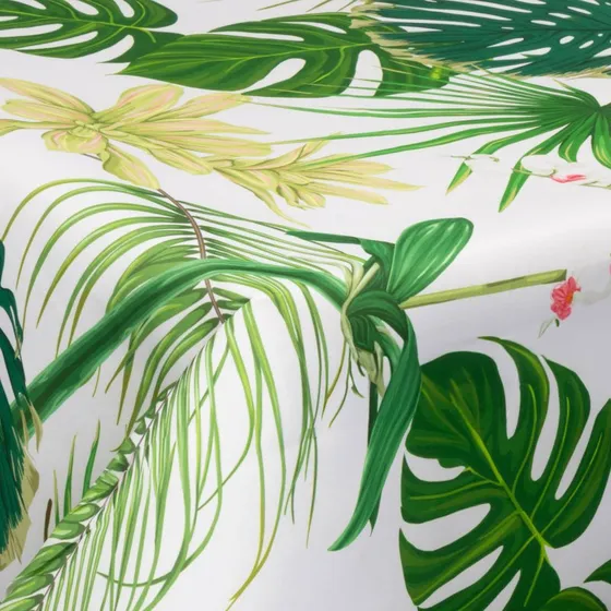 Tekstil voksdug 140 cm - Big Green Leaves (på metermål)
