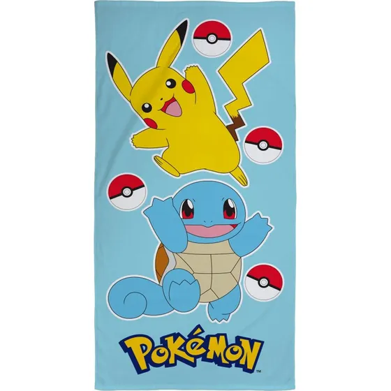 Pokémon badehåndklæde 70x140 cm – Pikachu & Squirtle