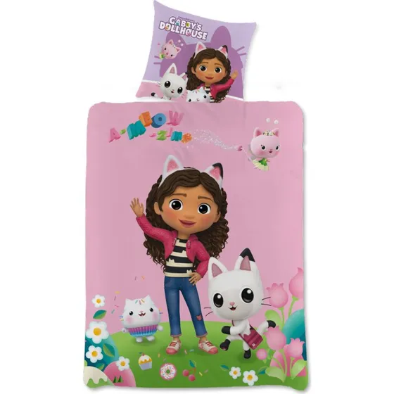 Gabby's Dollhouse vendbart sengesæt 140x200 cm - 100% bomuld