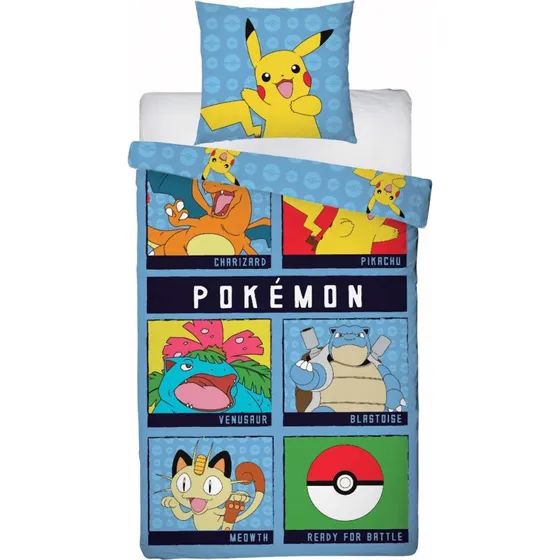 Pokémon Pikachu sengesæt 140x200 cm i 100% bomuld
