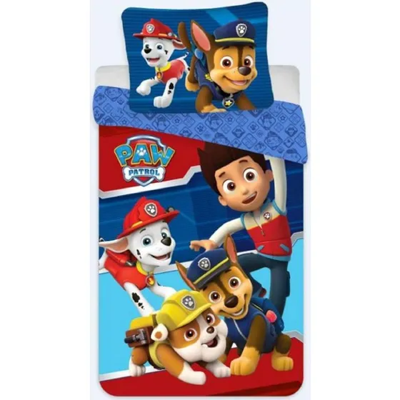 Paw Patrol sengetøj 150x210 cm – 100% bomuld, 2-i-1